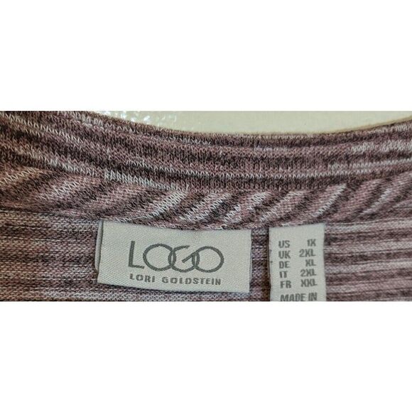 Lori Goldstein Striated Knit Striped Sweater Shrug Button Front Plus Size 1X - Picture 8 of 8